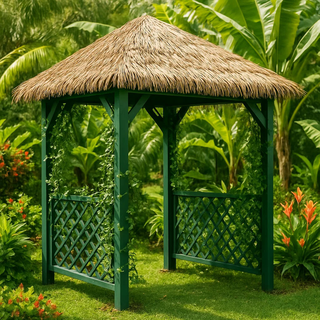 Gartenpavillon, grüne Metallkonstruktion aus robustem Material für den Garten, 300 x 300 x 300 cm fcBhFXI275FE