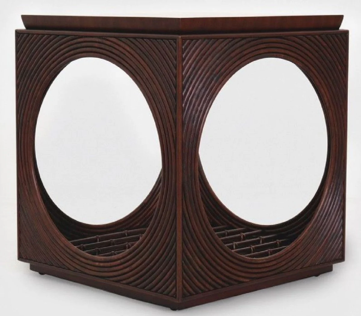Luxury mahogany side table in cube shape dark brown 50 x 50 x H. 55 cm - living room furniture - luxury quality