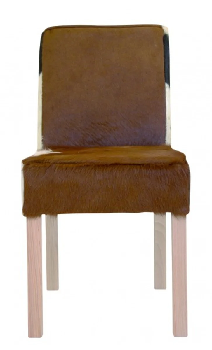 Designer dining room chair ModEF 35 cowhide - hotel furniture - real fur - beech wood