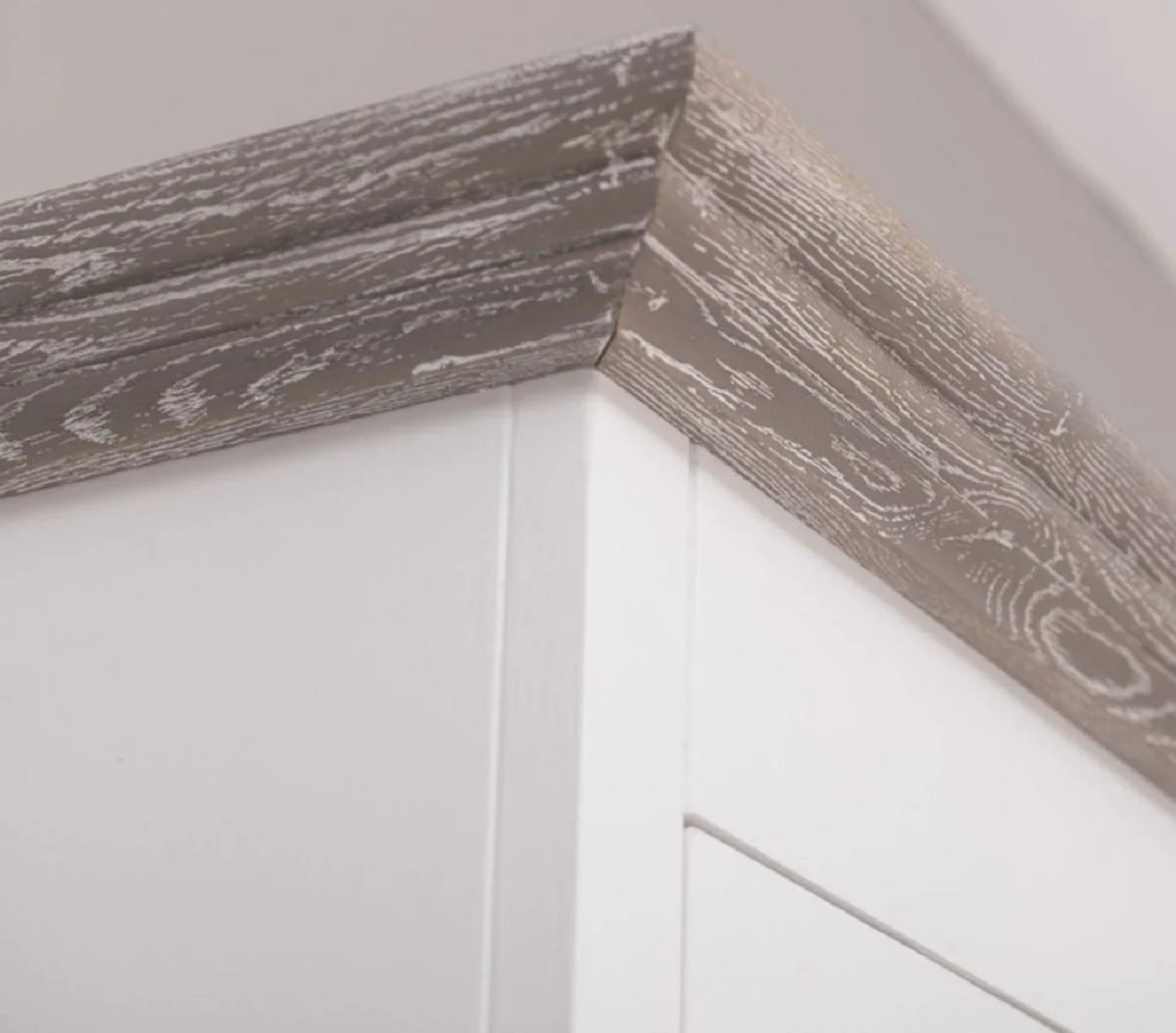 Country house style kitchen cabinet white / gray 138 x 50 x H. 197 cm - 2-part kitchen cabinet with 5 doors and 7 drawers - country house style kitchen furniture