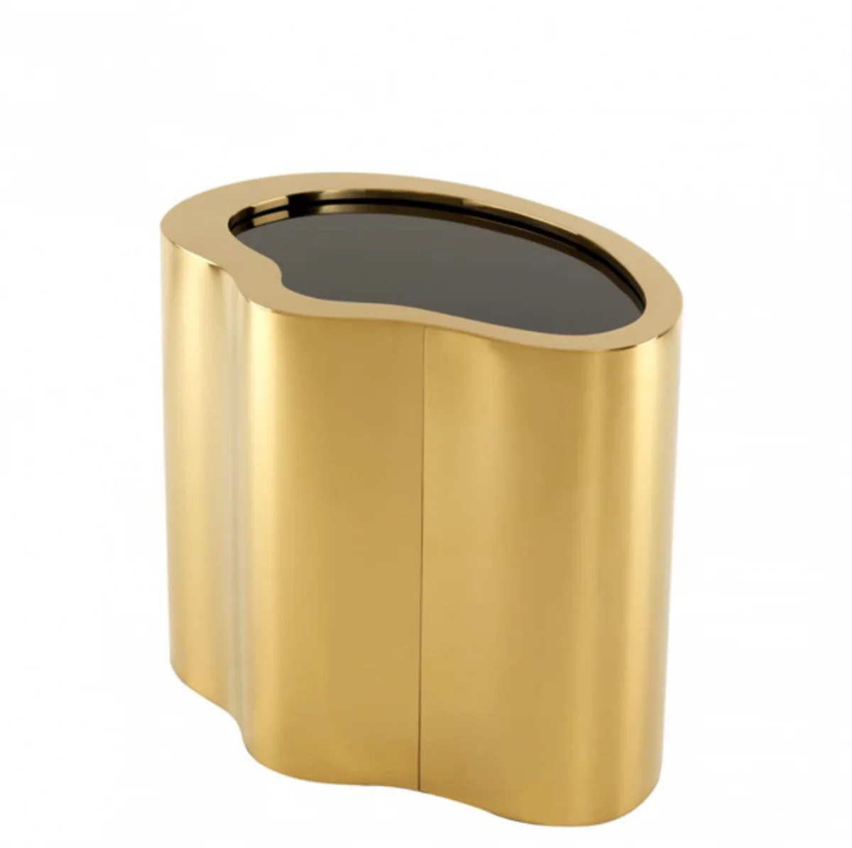 Luxury Art Deco designer side table gold with black glass - luxury collection