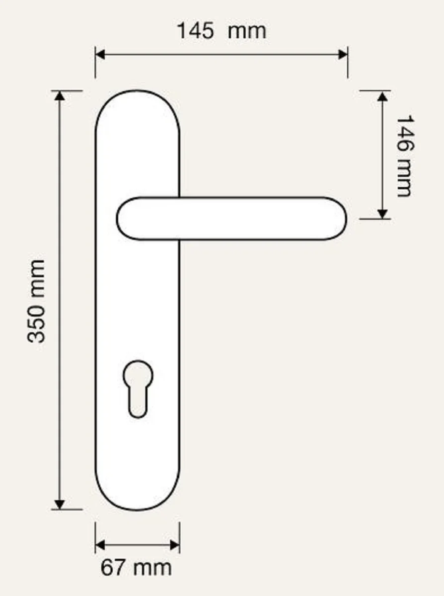 Baroque door handle set brass patinated 14.5 x H. 35 cm - Baroque furniture