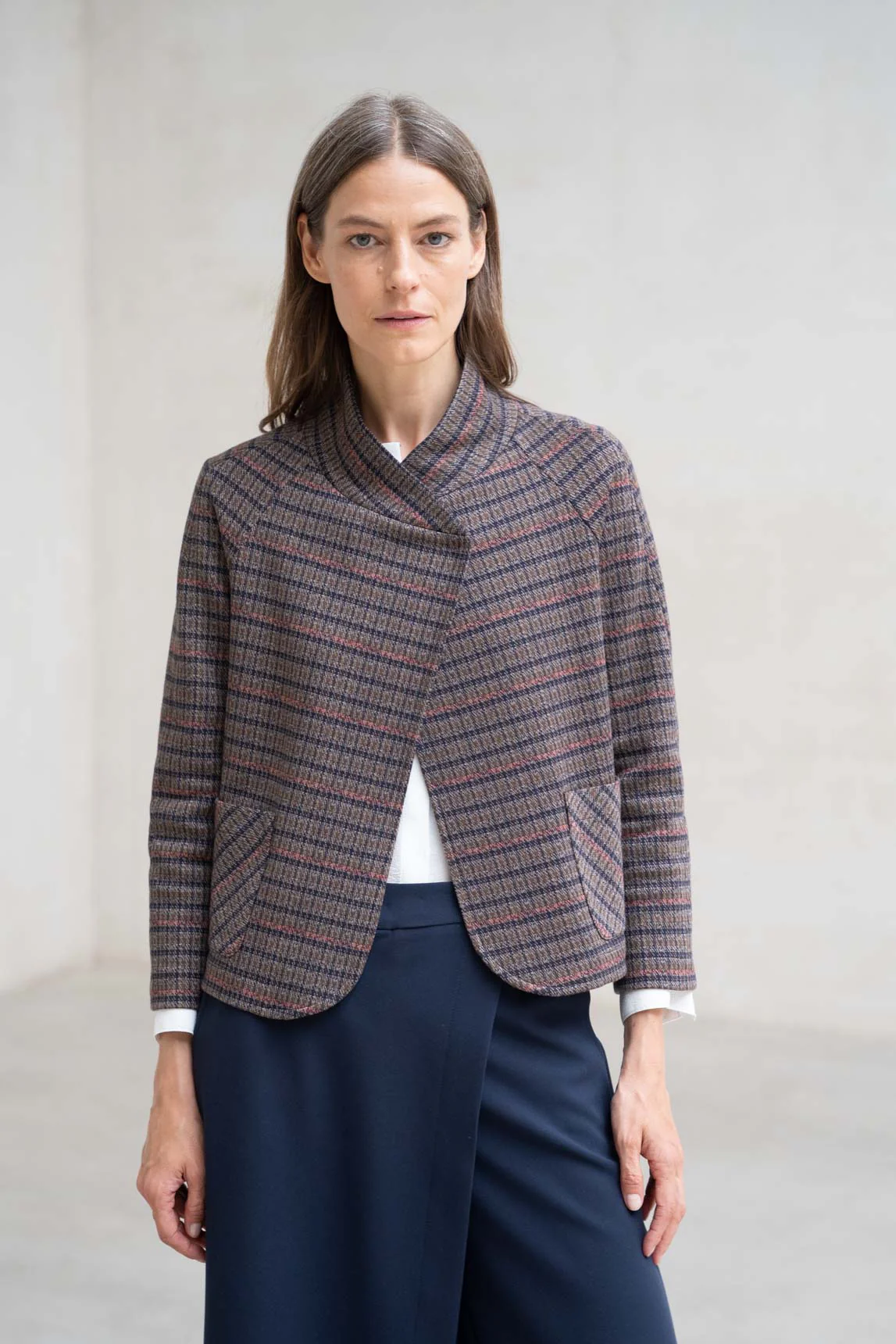 Rivera-Spain Tarento Jacke Burgunderrot kariert