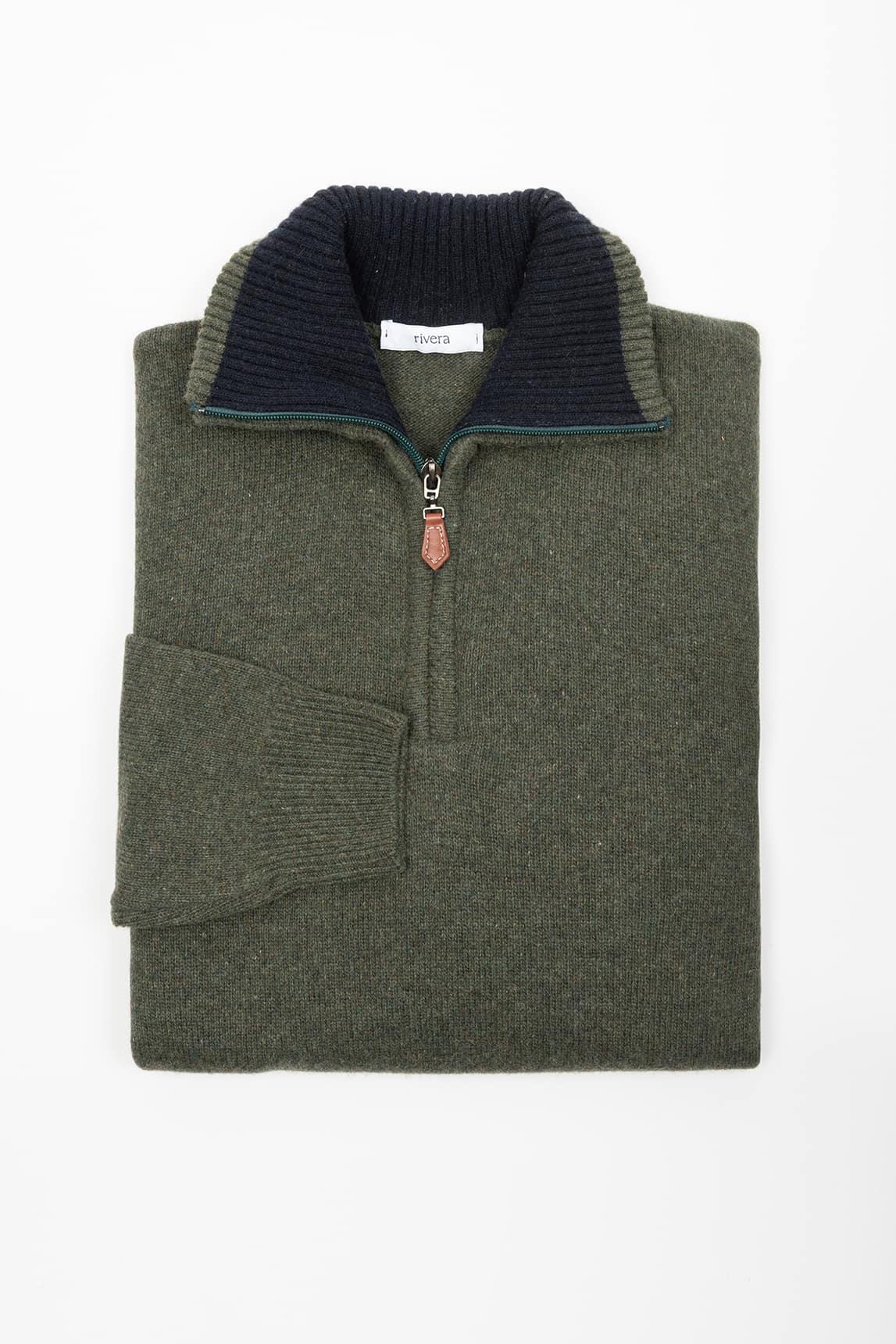 Rivera-Spanien-Trikot Rivera Half Zip Verde Oliva