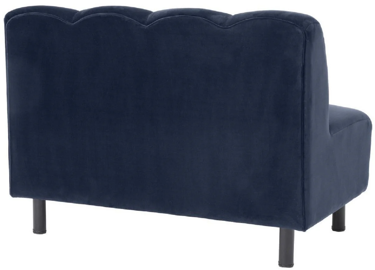 Luxury couch midnight blue / black 121 x 75 x H. 87 cm - living room sofa with elegant velvet fabric - luxury furniture