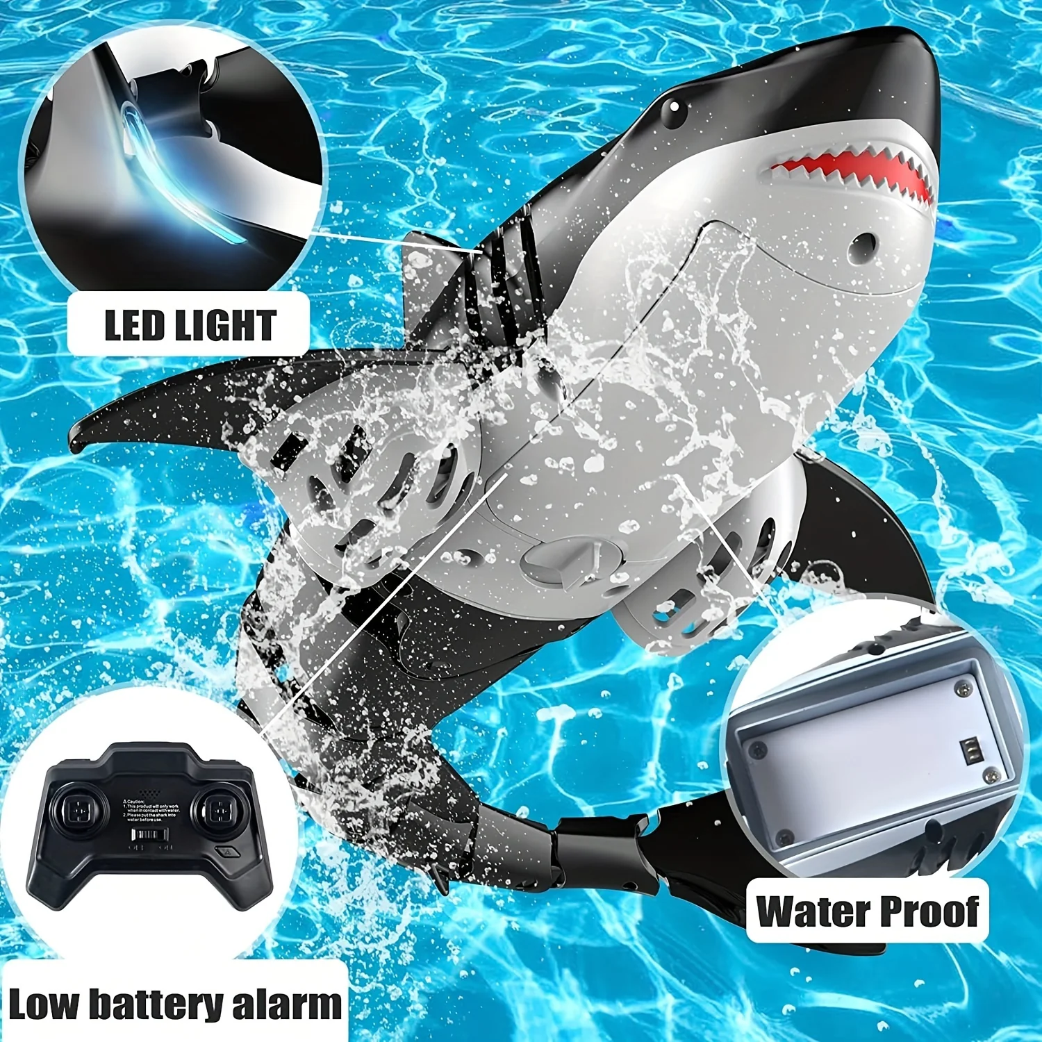 Lustiges und wasserdichtes ferngesteuertes Hai-Poolspielzeug – perfektes Geschenk für Jungen und Mädchen im Alter von 6–12 Jahren.