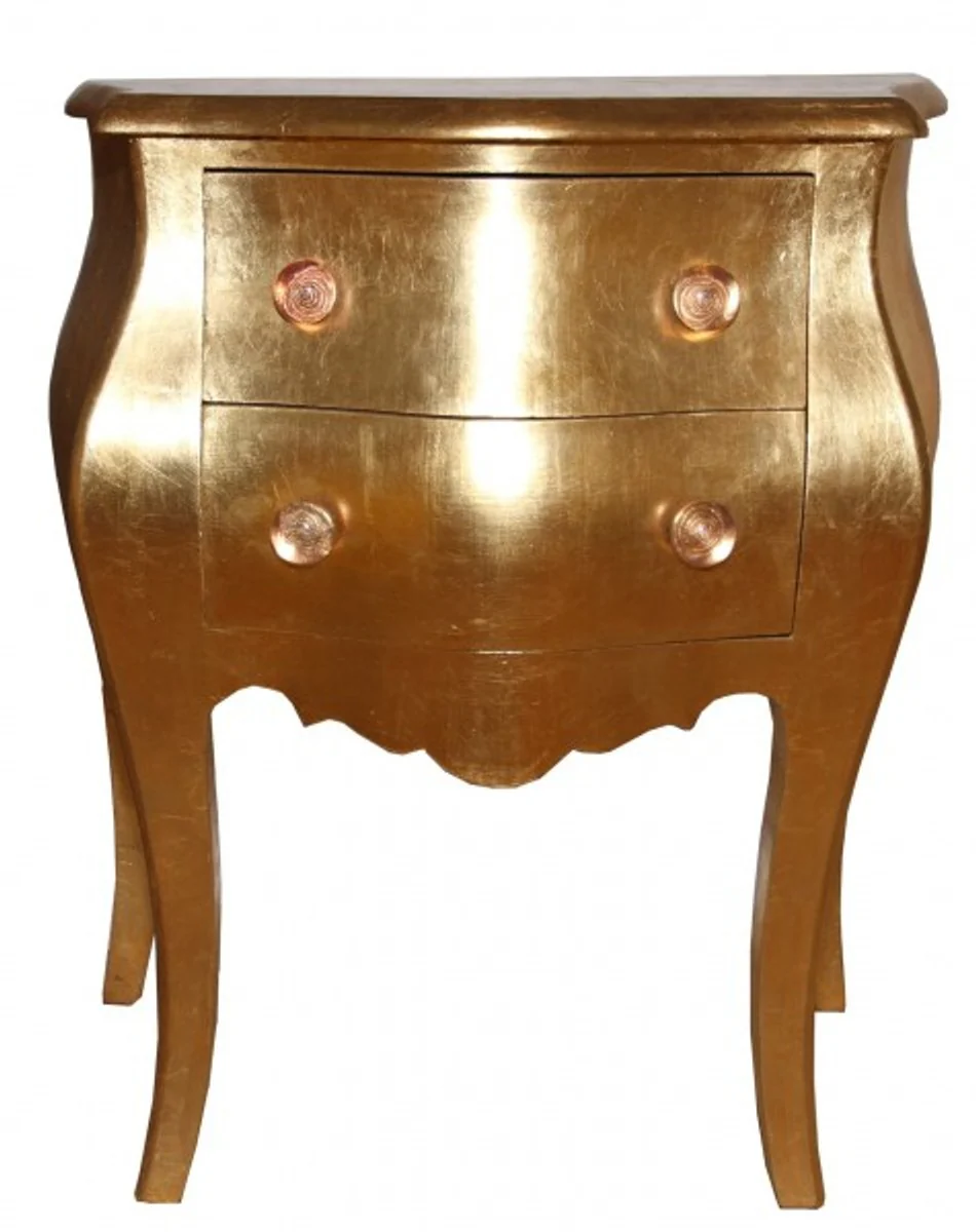 Baroque chest of drawers with 2 drawers gold antique look H 76 cm, W 62 cm - bedside table console