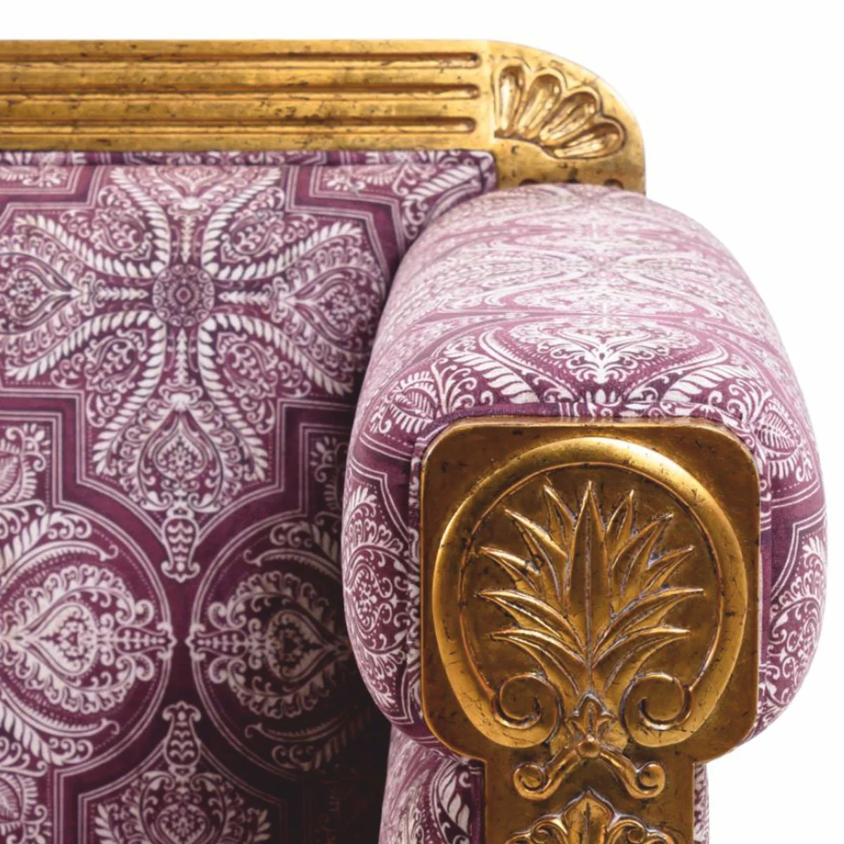 Luxury Baroque Sofa Purple / Antique Gold 231 cm - Baroque Living Room Furniture