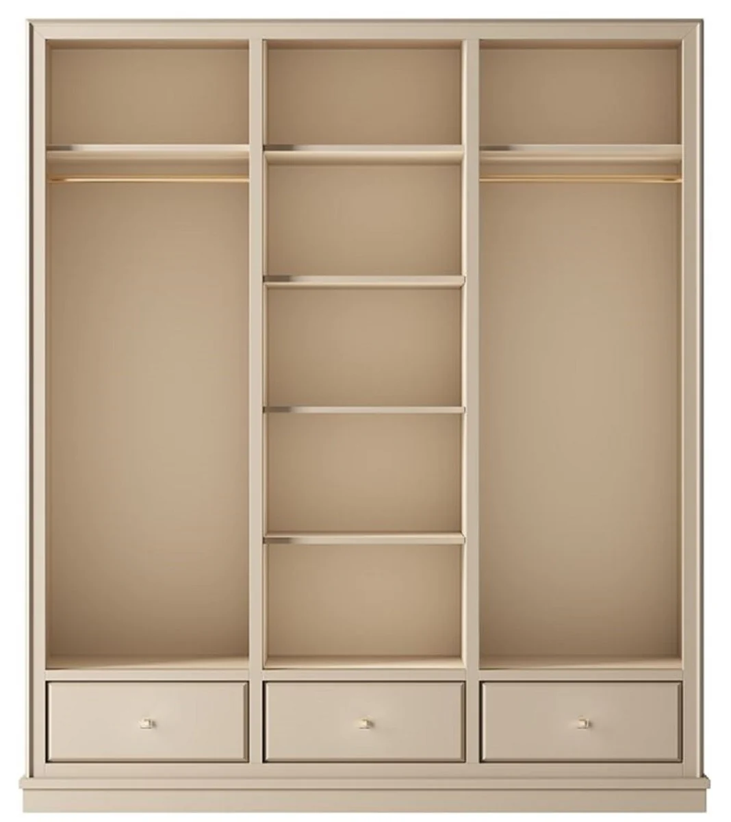Luxury wardrobe beige 200 x 60 x H. 230 cm - Open bedroom wardrobe - Bedroom furniture - Hotel furniture - Luxury furniture - Bedroom furniture - Luxury furniture