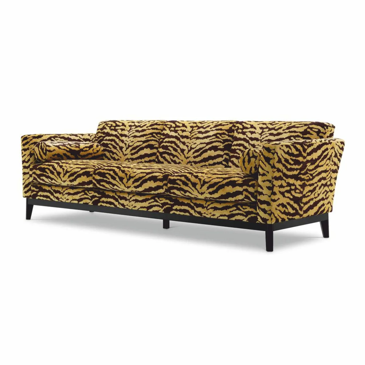 Luxus Sofa mit Tiger Muster Gelb / Braun / Schwarz 239 cm - Wohzimmer & Hotel Möbel