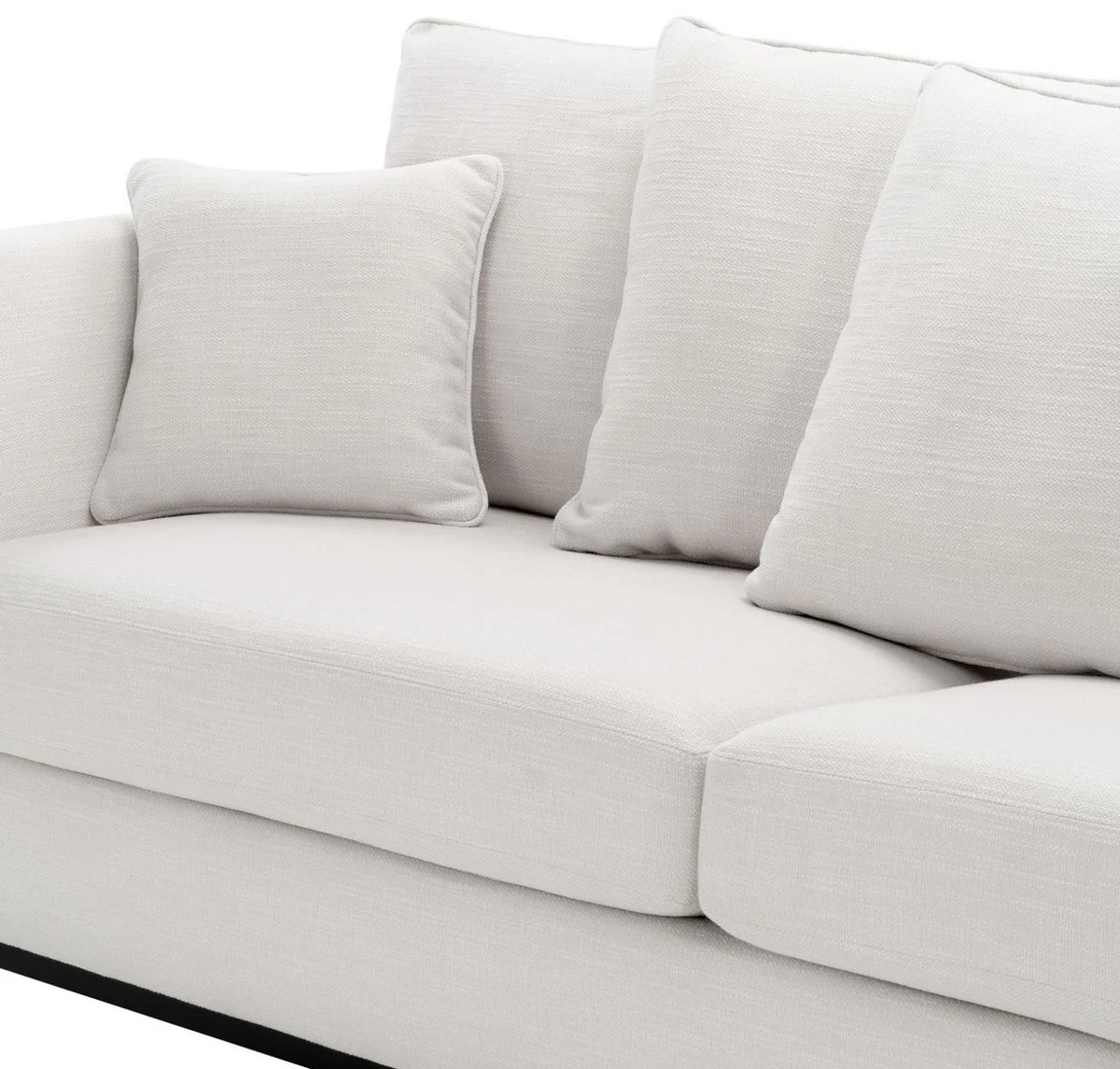 Living room sofa with 7 cushions white / black 255 x 100 x H. 90 cm - luxury couch - living room furniture