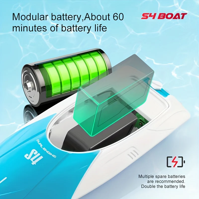 Erleben Sie den Nervenkitzel des Hochgeschwindigkeitsbootfahrens mit diesem ferngesteuerten 4D-S4-Boot!