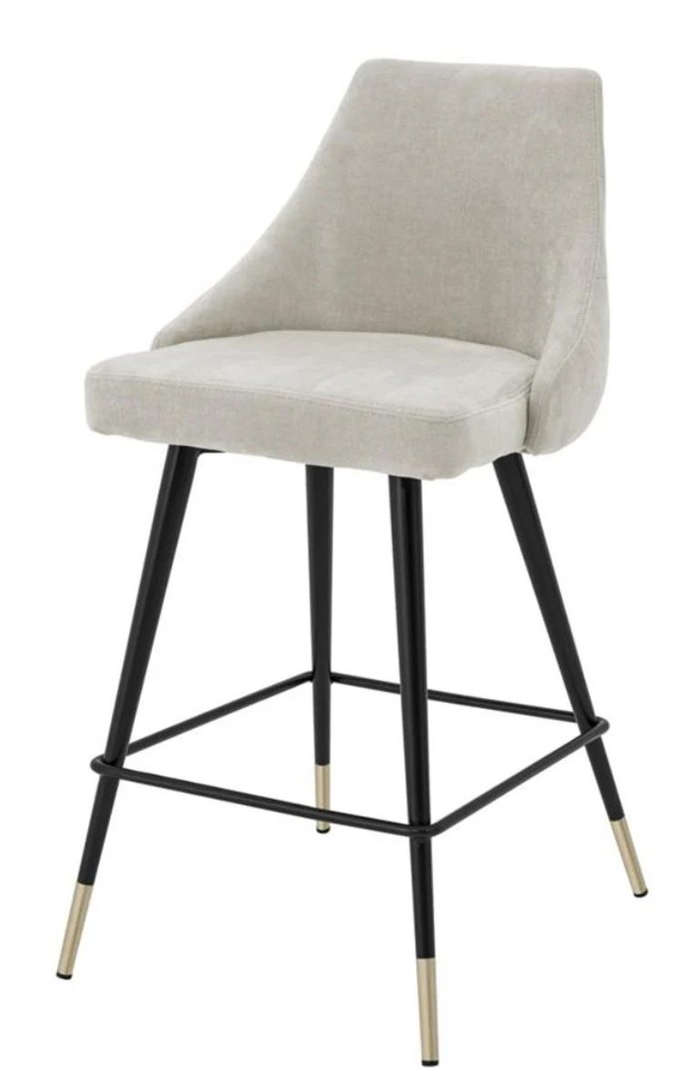 Luxury bar chair sand color / black 47 x 52 x H. 91 cm - luxury bar furniture