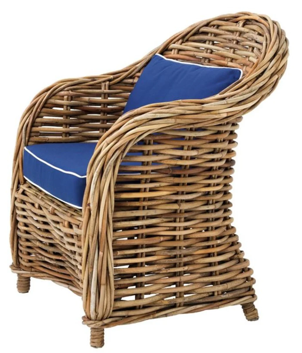 Designer Rattan Sessel 70 x 70 x H. 88 cm - Luxus Wohnzimmer Möbel