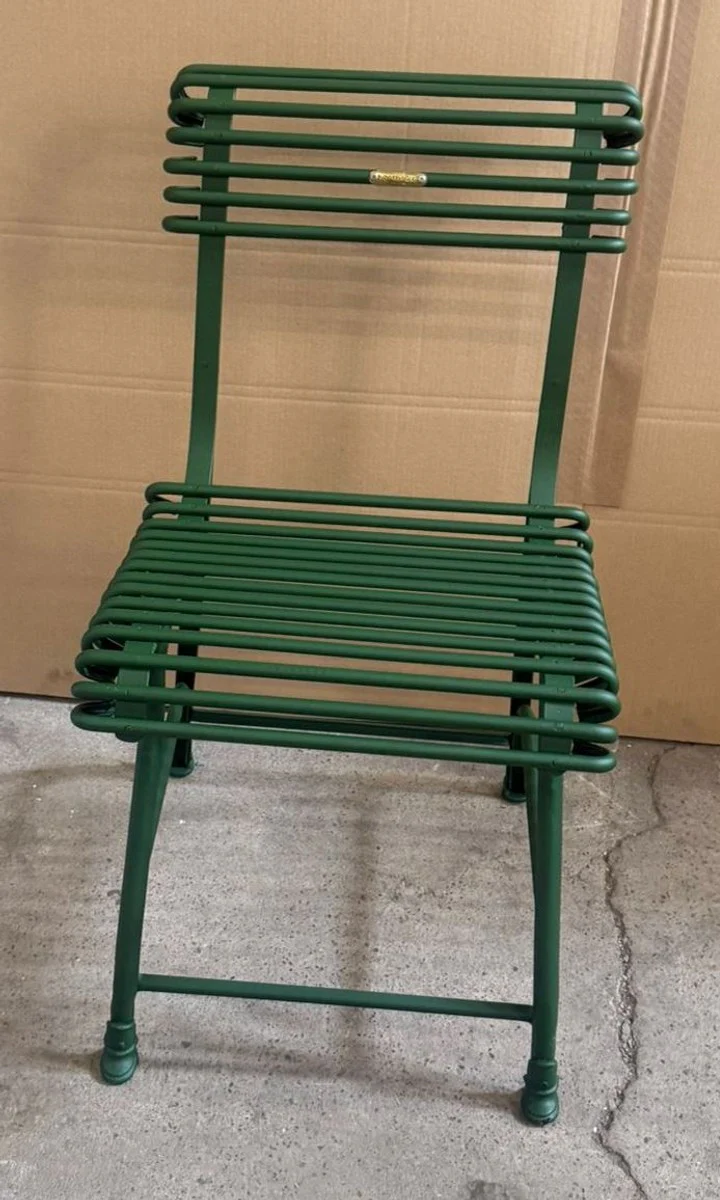 Jugendstil Schmiedeeisen Gartenstuhl Dunkelgrün - Barock & Jugendstil Garten Möbel