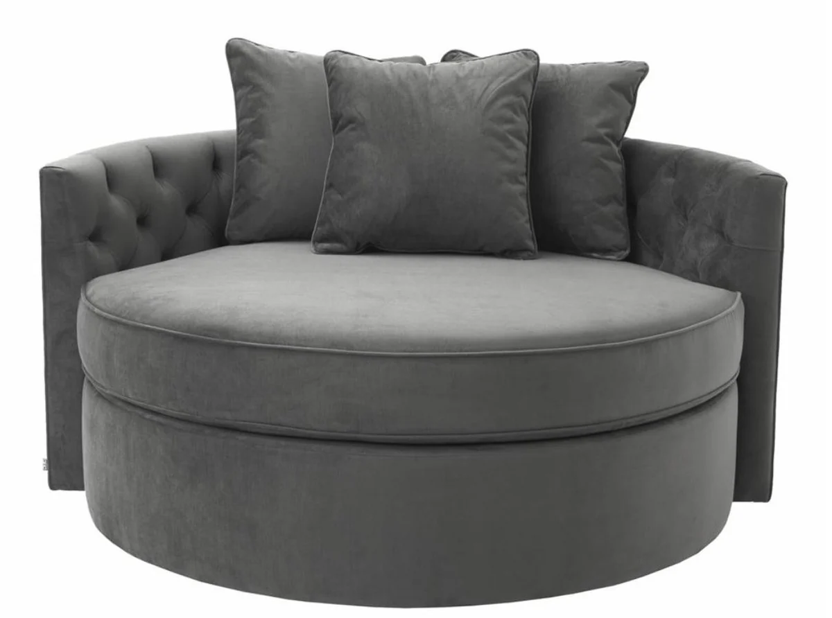 Designer sofa dark gray 157 x 148 x H. 90 cm - luxury round sofa