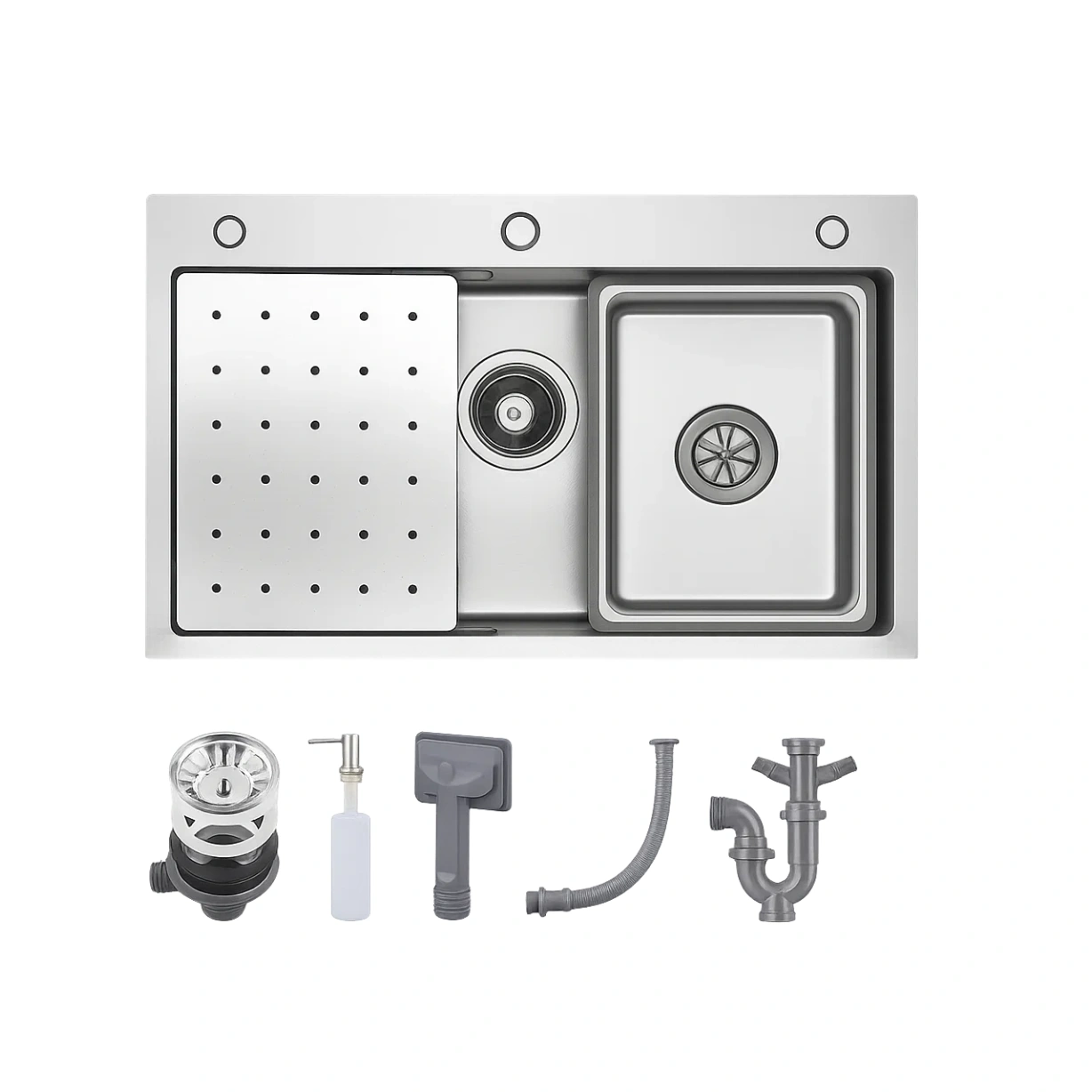 Spüle – Silber – Edelstahl – Küche – 70 cm x 45 cm x 21,5 cm – SspLdDA0PYYj