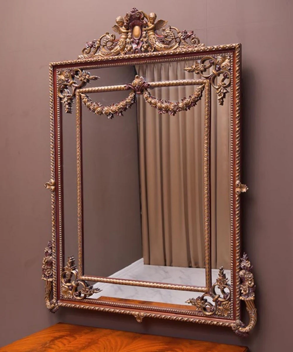 Luxury Baroque mirror brown / bronze H. 158 cm - Baroque style wall mirror - Made in Italy