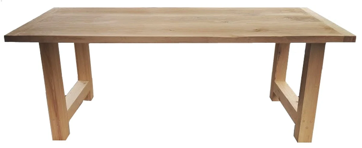 Luxury solid wood dining table - oak - 200 cm x 100 cm x H78 cm - heavy version