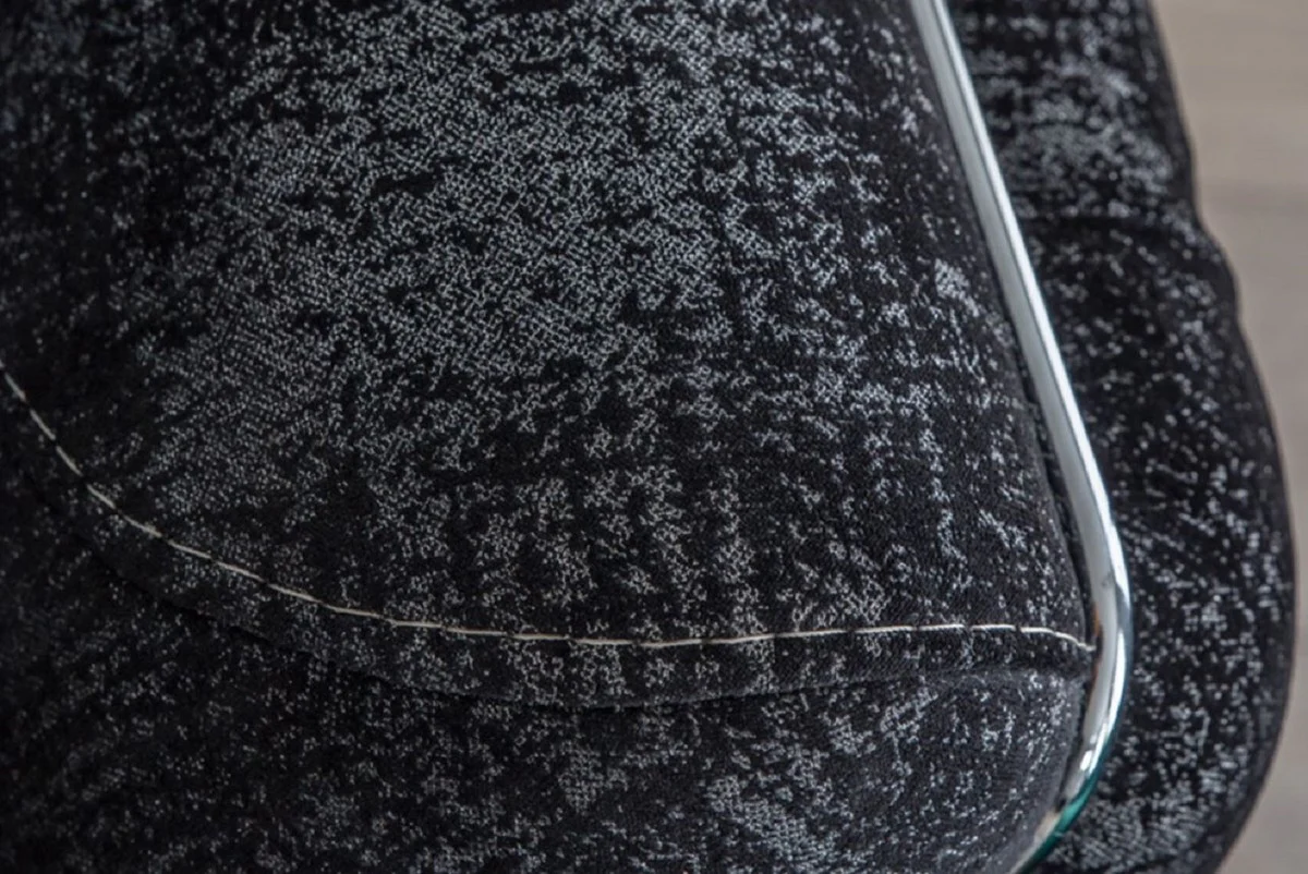 Luxury Chesterfield sofa bed black / gray / silver 230 x 95 x H. 75 cm - Modern living room sofa - Chesterfield living room furniture