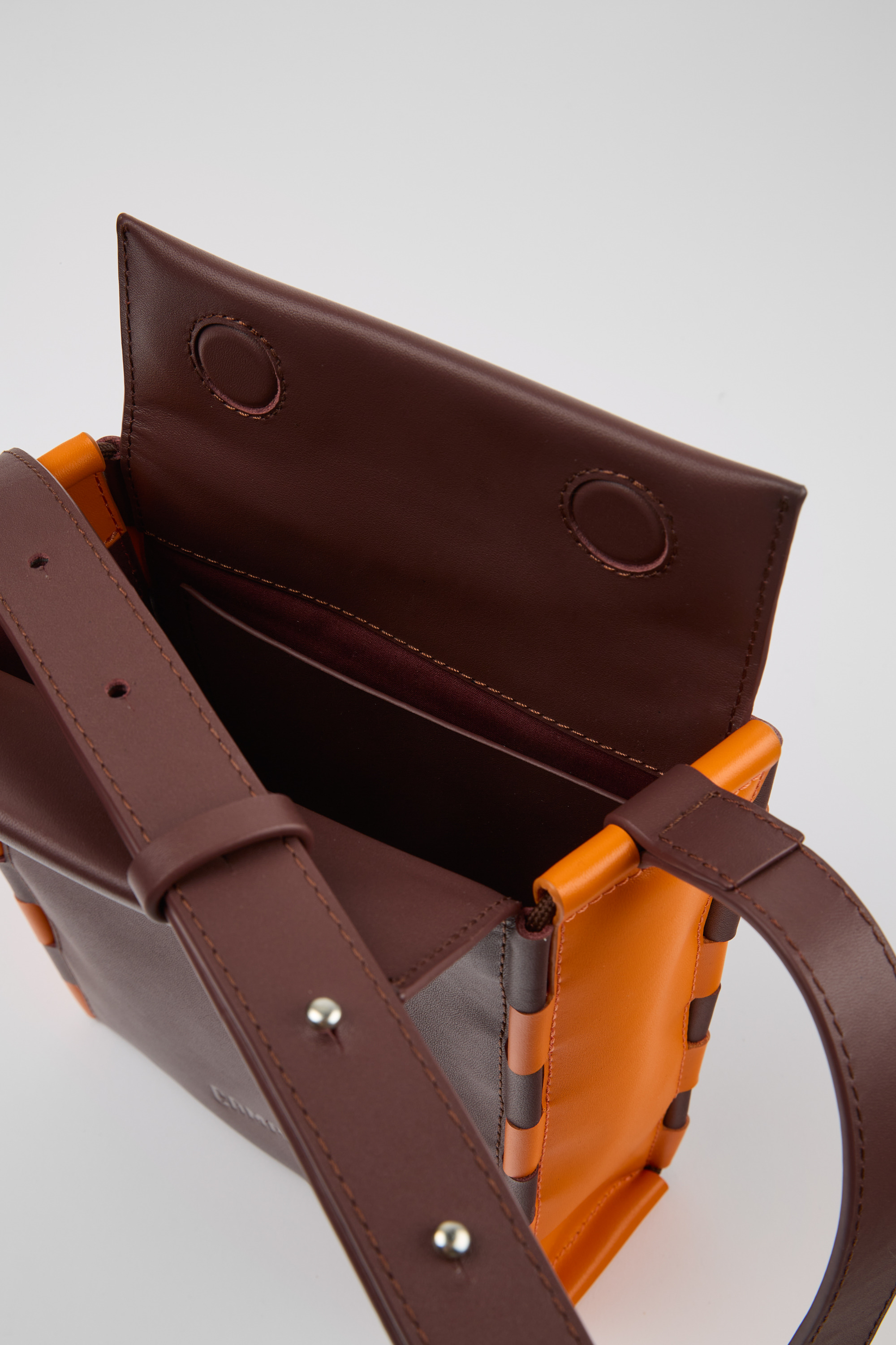 Tie Bags - Burgund und Orange Crossbody Tasche
