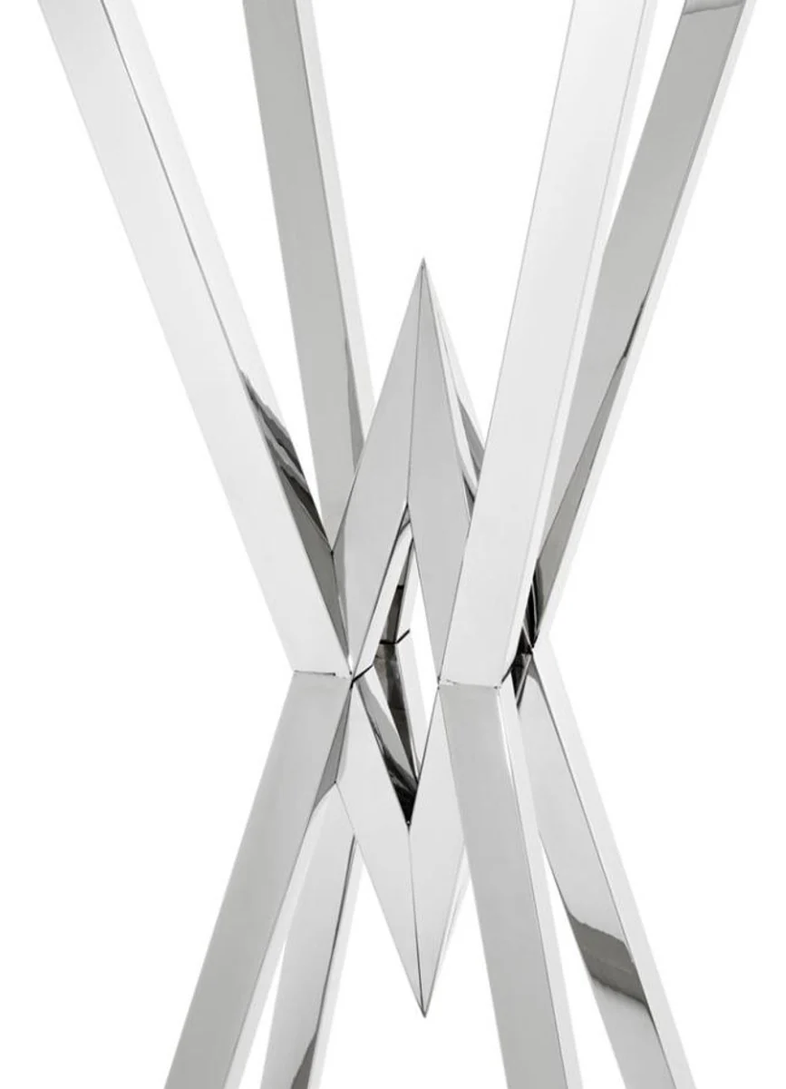 Luxury side table / column stainless steel silver 35 x 35 x H. 101 cm - designer table furniture