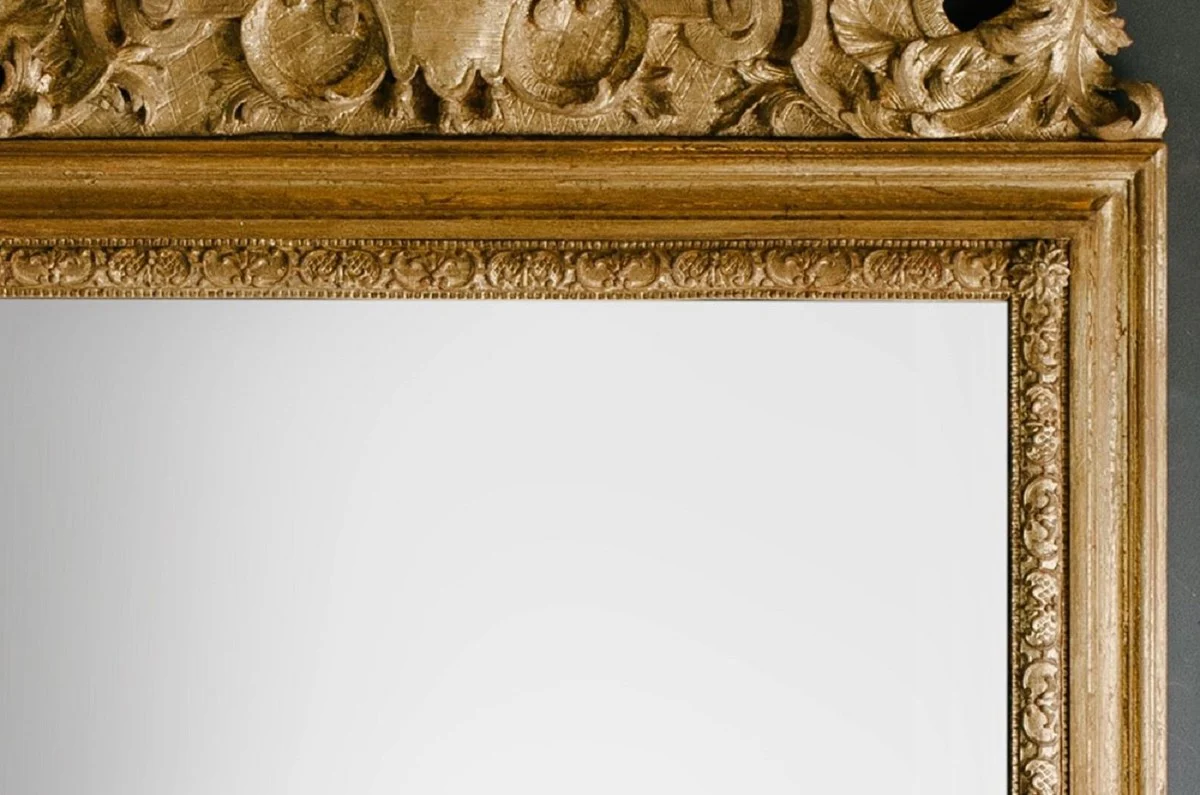 Baroque mirror gold 93 x H. 207 cm - Magnificent handmade wall mirror with beautiful decorations