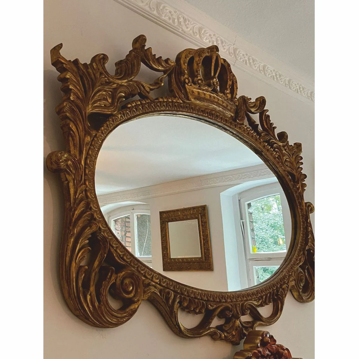 Pompöös by Baroque mirror antique gold 123 cm - Harald Glööckler Baroque Interior