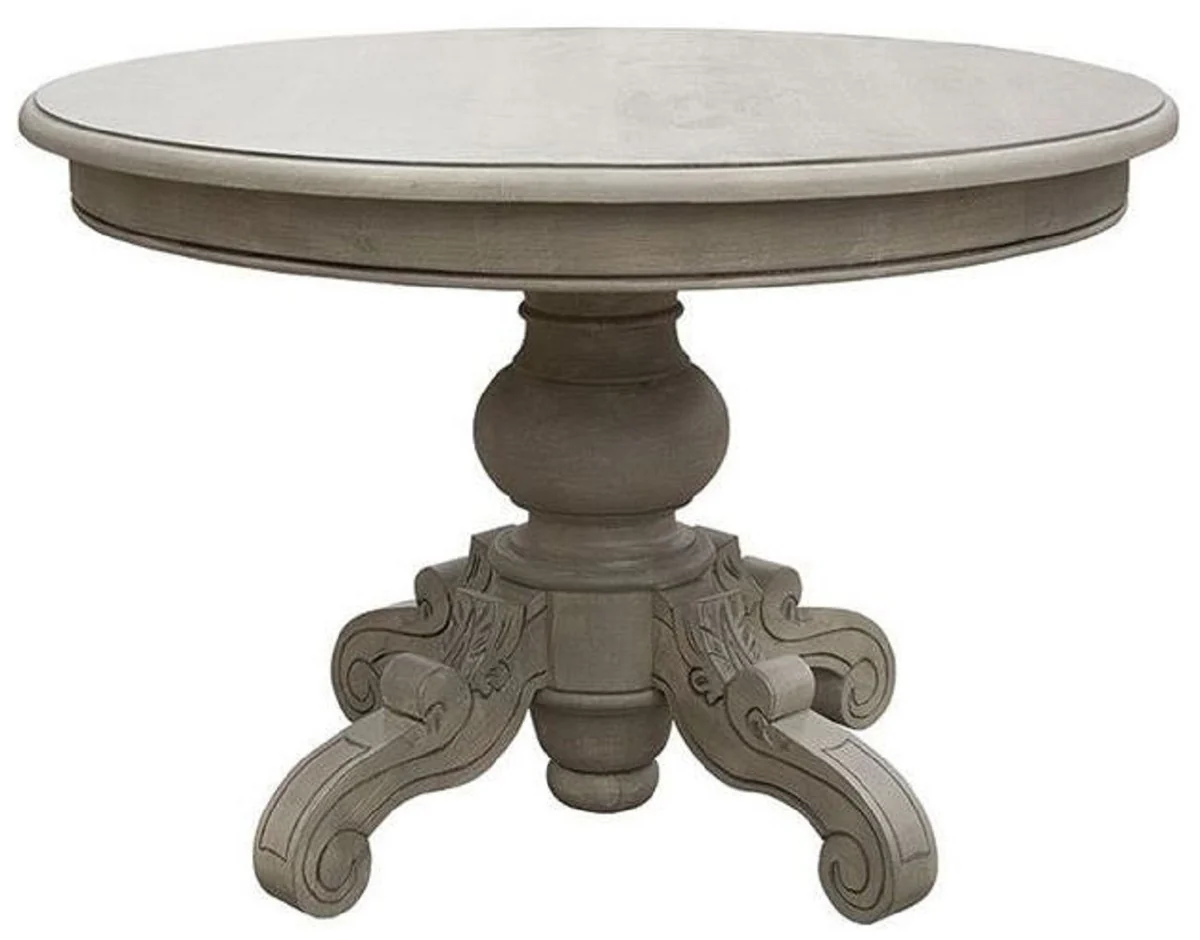 Luxury country house style dining table gray Ø 120 cm