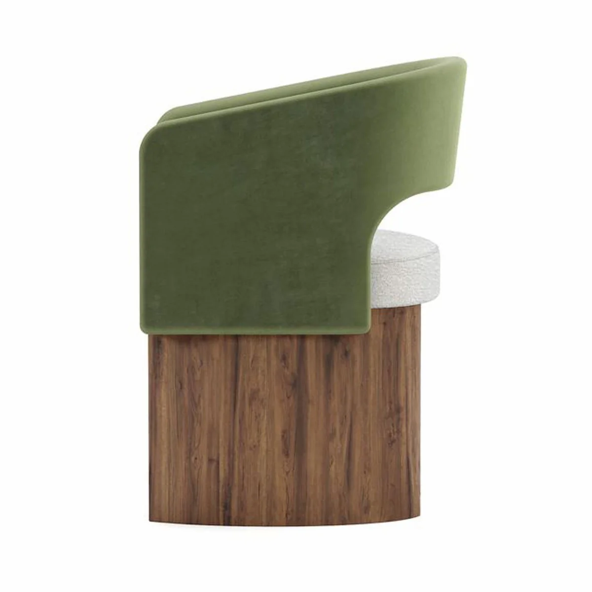 Luxus Esszimmer Stuhl mit Armlehnen Grün / Weiß / Braun - Premium Qualität