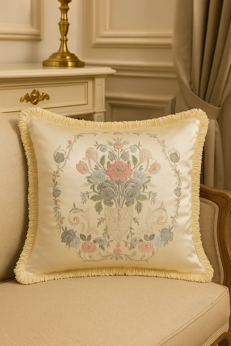 Harald Glööckler luxury decorative cushion Pompöös Provence by silver / cream 45 x 45 cm