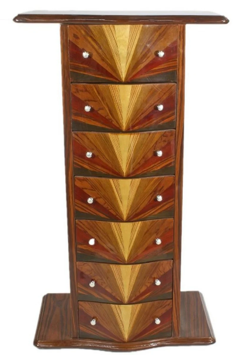 Art Deco mahogany chest of drawers with 7 drawers and shelf brown 70 x 40 x H. 120 cm - Art Deco furniture