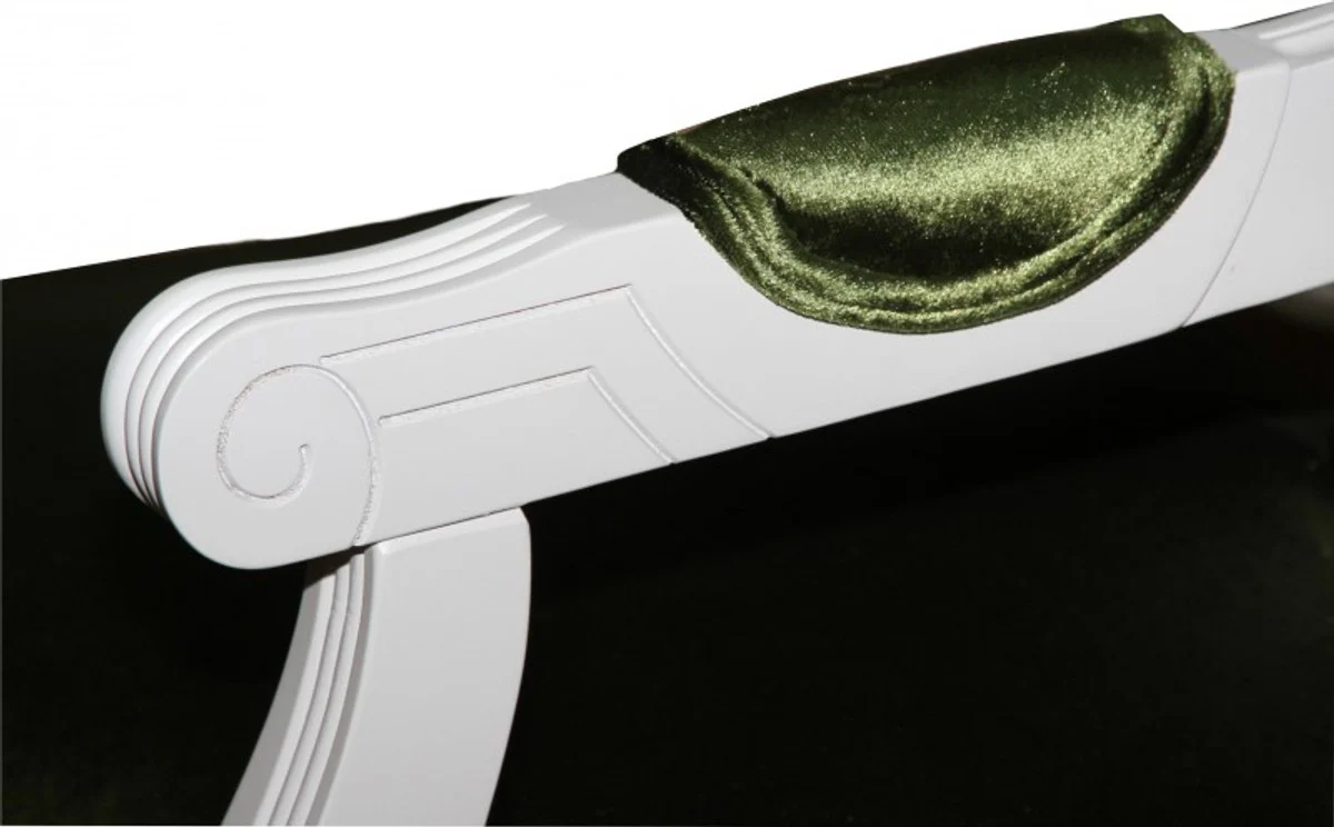 Baroque dining room chair with armrest green / white - designer chair - luxury quality