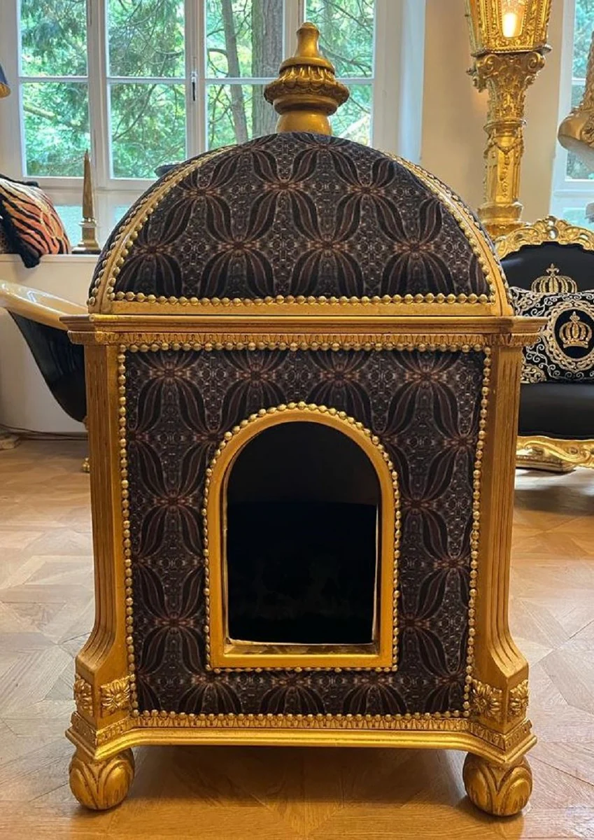 Pompöös by Baroque cat house purple / gold - Pompöös cat temple designed by Harald Glööckler - Pompöös animal furniture in the baroque style