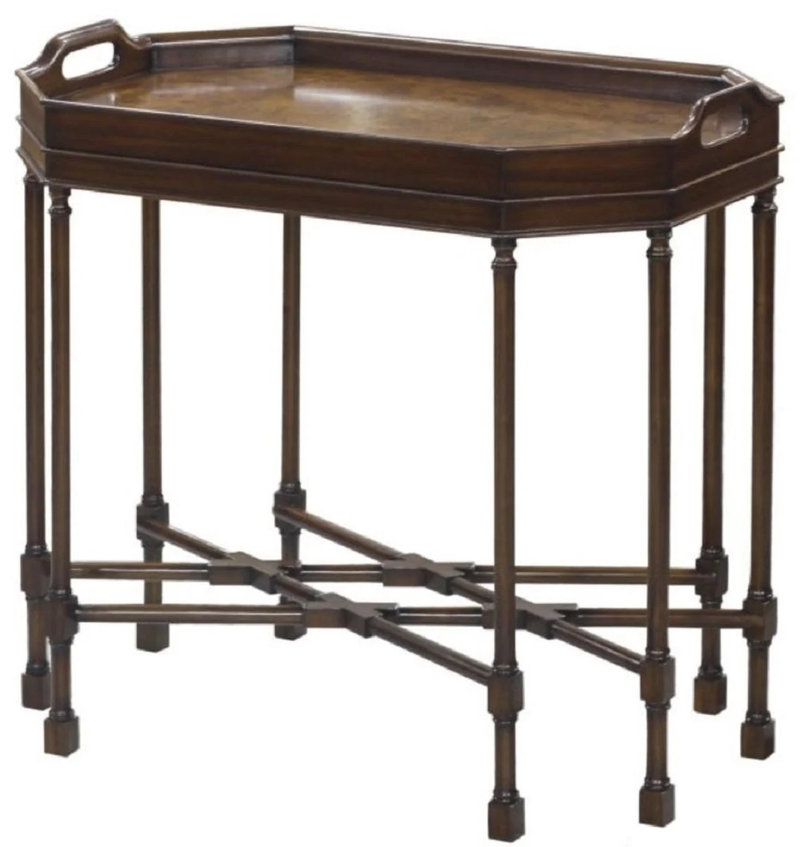 Luxury coffee table dark brown / brown 66 x 41 x H. 62 cm - serving table with removable tray