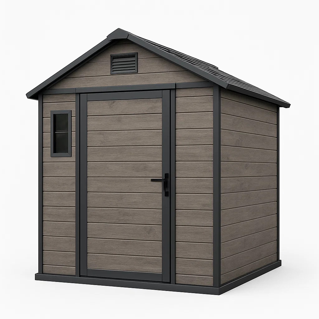 Gartenhaus, dunkelbraunes Kunststoff-Gartenhaus für den Außenbereich, 185 x 190 x 210 cm uvtrcpC172Yn