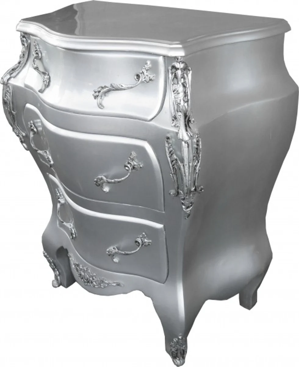 Baroque chest of drawers silver W68 H79.5 cm - handmade furniture