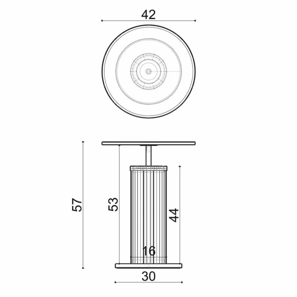 Luxury side table with glass top gray / copper H. 57 cm - luxury furniture