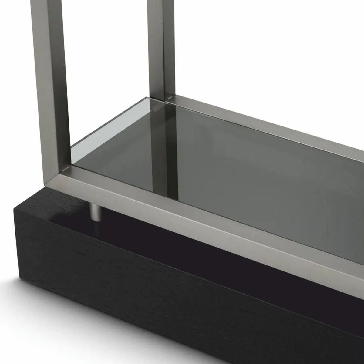 Luxury shelf cabinet with 5 glass shelves silver / black / gray H. 240.5 cm - luxury furniture