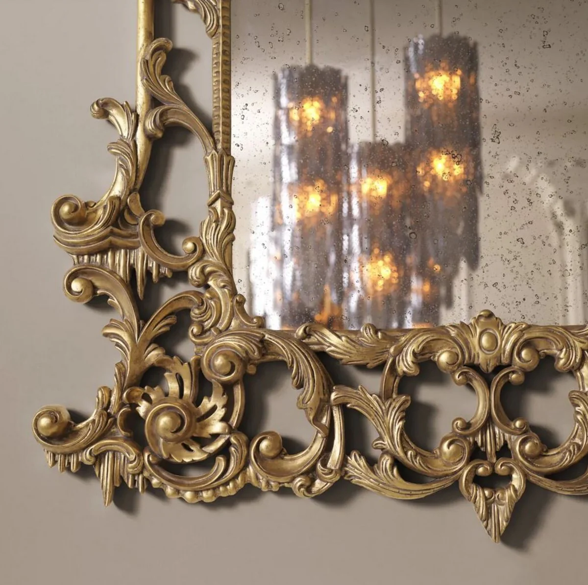 Luxury Baroque Mirror Antique Gold - Magnificent Baroque Style Wall Mirror with Antique Mirror Glass - Luxury Furniture in Baroque Style - Magnificent Baroque Furniture - Noble & Magnificent