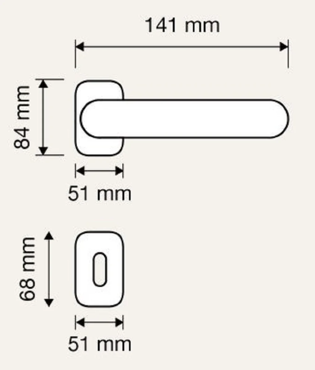 Baroque door handle set brass patinated 14.1 x H. 8.4 cm - Baroque door handles