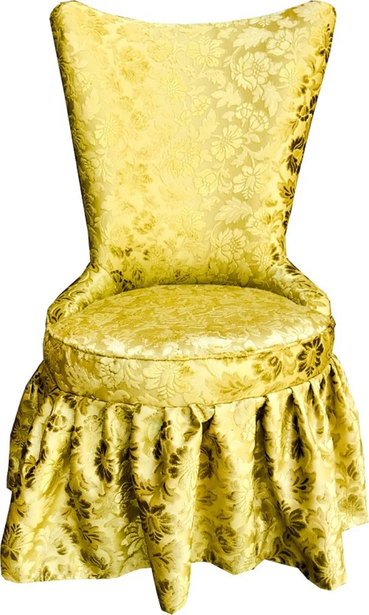 Pompöös by Luxury Baroque Castle Dining Room Chairs Gold Bouquet Pattern / Gold - Pompöös Baroque Chairs designed by Harald Glööckler - 6 Dining Room Chairs - Baroque Furniture