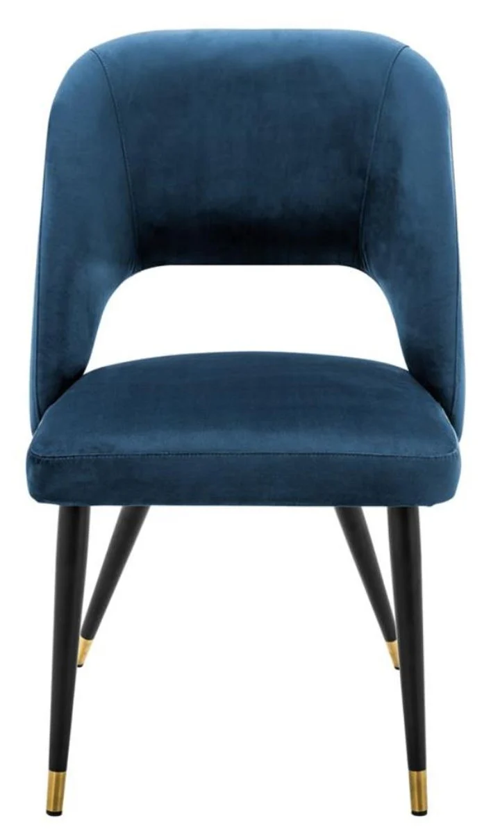 Luxury dining room chair blue / black 52 x 58 x H. 85 cm - Luxury dining room furniture