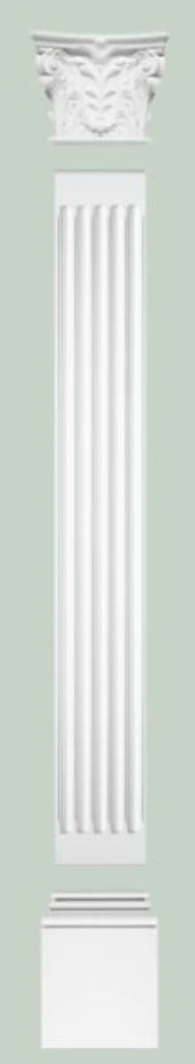 Baroque decorative element column headboard white 42.5 x 10.5 x H. 35 cm - wall decoration in the baroque style