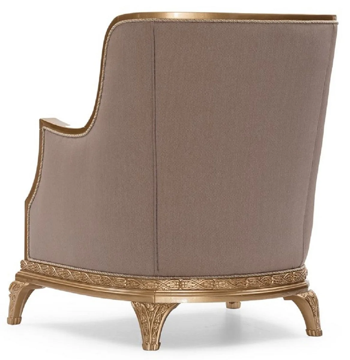 Luxus Barock Wohnzimmer Set Braun / Gold - 2 Sofas & 2 Sessel & 1 Couchtisch & 2 Beistelltische - Handgefertigte Luxus Wohnzimmer Möbel im Barockstil - Edel & Prunkvoll