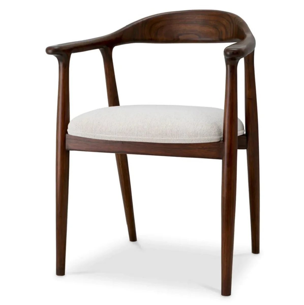 Luxury dining room chair with armrests brown / cream - restaurant furniture