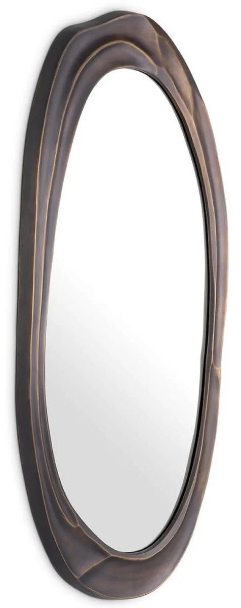 Luxury wall mirror bronze 71.5 x 4 x H. 144 cm - aluminum living room mirror - bedroom mirror - cloakroom mirror - luxury furniture - luxury interior