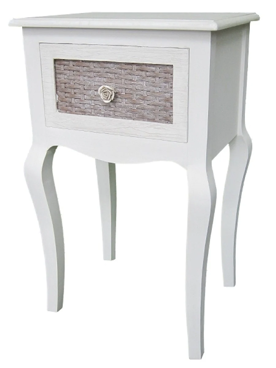 Country house style telephone table light gray / brown 40 x 32 x H. 68 cm - handmade side table with drawer