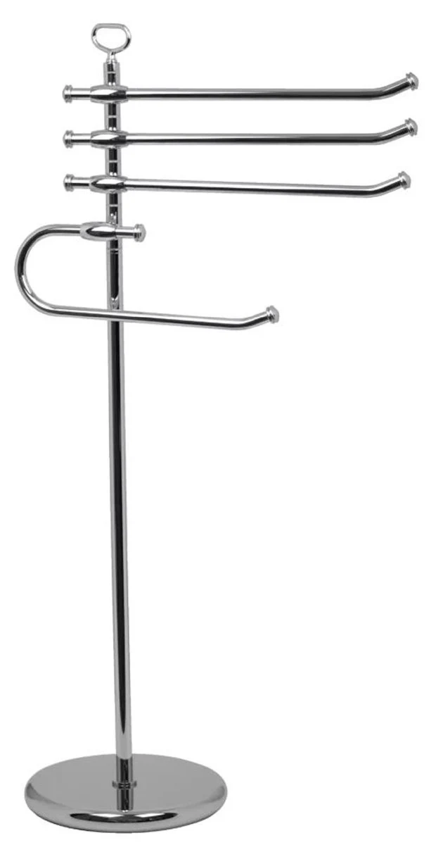 Luxury bathroom towel rail silver Ø 25 x 40 x H. 93 cm - Freestanding brass towel rail - Bathroom furniture - Hotel furniture - Luxury quality - Made in Italy