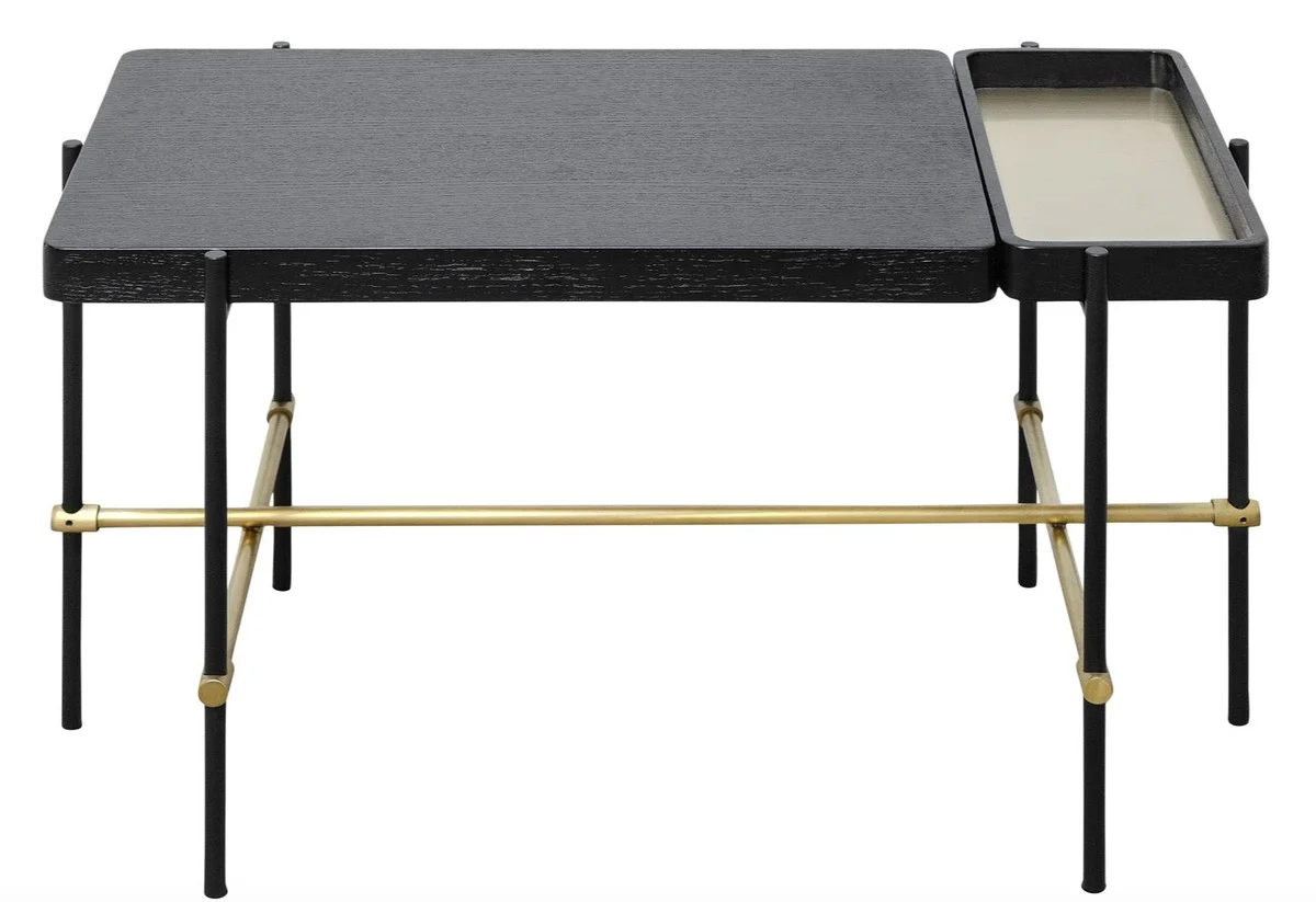 Luxury hotel coffee table black / gold 80 x 40 x H. 45 cm - Hotel Furniture